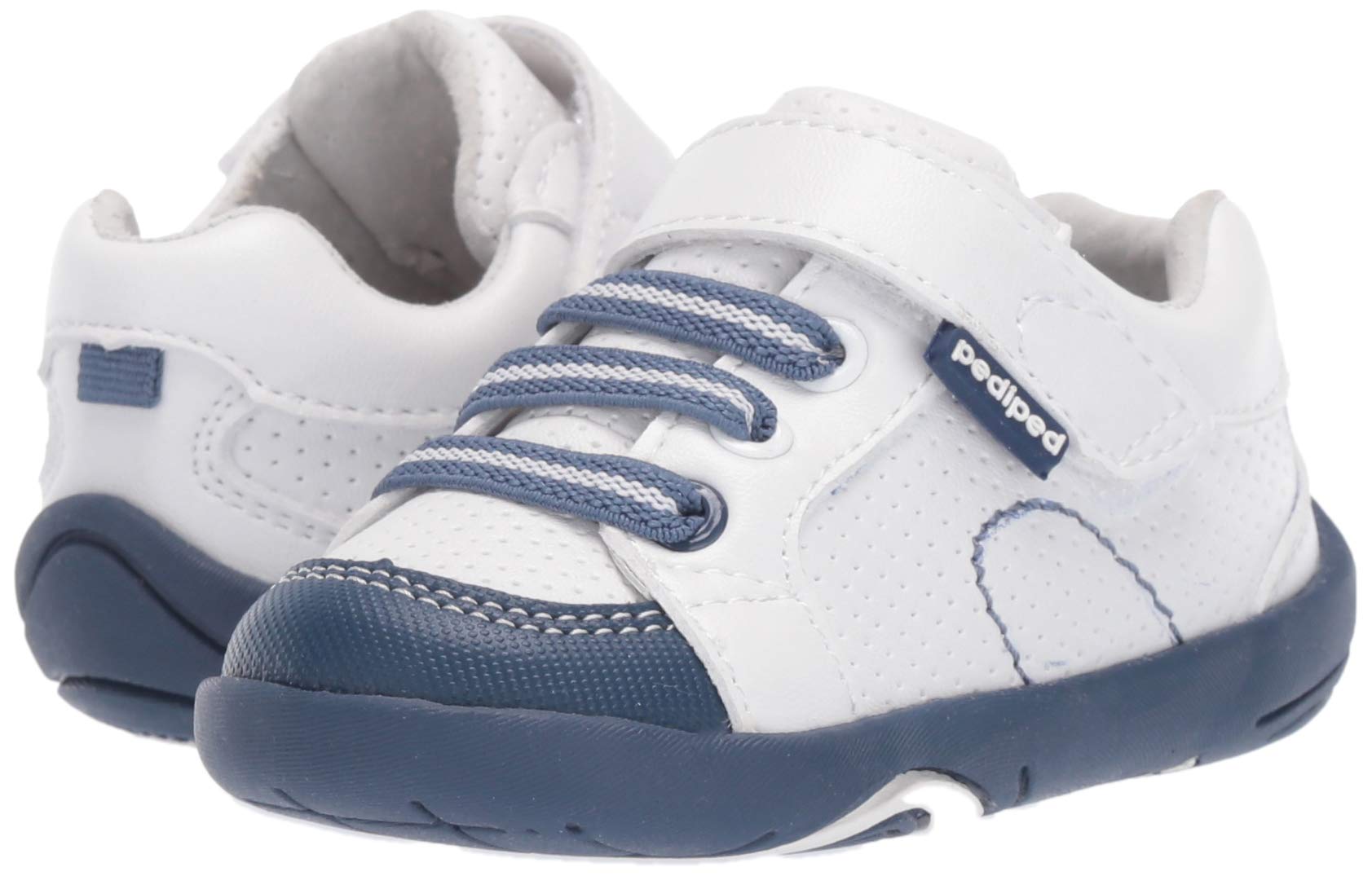 pediped Boys' Dani First Walker Shoe, White Navy