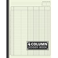 4 Column Ledger Book: Accounting Ledger Book / Income and Expense Log Book For Small Business and Personal Finance: 4 Columns Business Ledger For Small Business / High Quality Beige Cover