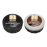 Shoe Polish, Protects Leather from Scuffs and Scratches, Best for All Kind of Leather Surfaces, Shoe Cleaner, Black and Brown Shoe Polish, Pack of 2