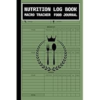 Nutrition log book and macro tracker food journal: Food and nutrition diary for each day. For simple meal tracking of calories, sugar, sodium, protein, fat, and other nutrients