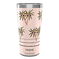 Tervis Traveler Bouffants and Broken Hearts Peeping Palm Parade Triple Insulated Insulated Tumbler Travel Cup Keeps Drinks Cold & Hot, 20oz, Stainless Steel