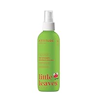 ATTITUDE Natural Hair Detangler Spray for Baby and Kids, EWG Verified, Plant- and Mineral-Based Ingredients, Hypoallergenic Vegan and Cruelty-free, Watermelon & Coconut, 8 Fl Oz