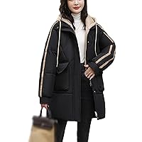 Women's Winter Down Cotton Coat Women's Winter Coat Loose Thickened Warm Fake Two-Piece Cotton Coat Long Jacket