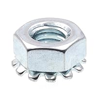 9118861 K-Lock Nuts With External Tooth Washer, 1/4 In.-20, Zinc Plated Steel (50 Pack)