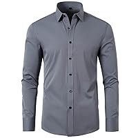 Western Shirts for Men Formal Business Blazer Shirts Long Sleeve Button Down Shirts Dressy Casual Solid Office Shirts