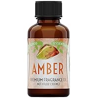 Good Essential – Professional Amber Fragrance Oil 30 ml for Diffuser, Perfume, Candles, Aromatherapy – 1 fl oz, 30ml
