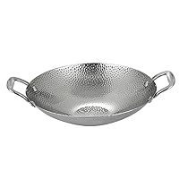 Stainless Steel Wok, 9 inch Dual-handled Mini Wok, Non Stick Small Wok, Nonstick Round Bottom Wok, Frying Pans Wok, Thick Induction Wok for Stir-Fry, Soups and Pastas