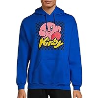 Bioworld Nintendo Men's Kirby Mad Face Checkerboard Design Adult Graphic Print Hoodie