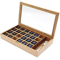 Bamboo 24 Capsule Organizer/Display Box with Accessory Section Compatible with Nespresso