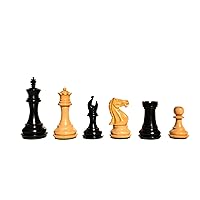The Chess Empire-Centurion Series Staunton Wood Chess Pieces Boxwood & Ebonized 3