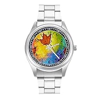 Colorful Painting Classic Watches for Men Fashion Graphic Watch Easy to Read Gifts for Work Workout