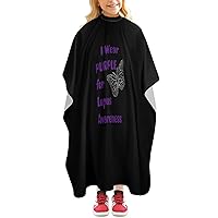 I Wear Purple for Lupus Awareness Mini Haircut Capes Salon Cape for Women Men Water Resistant Hairdresser Styling Cape Hair Stylist Gown