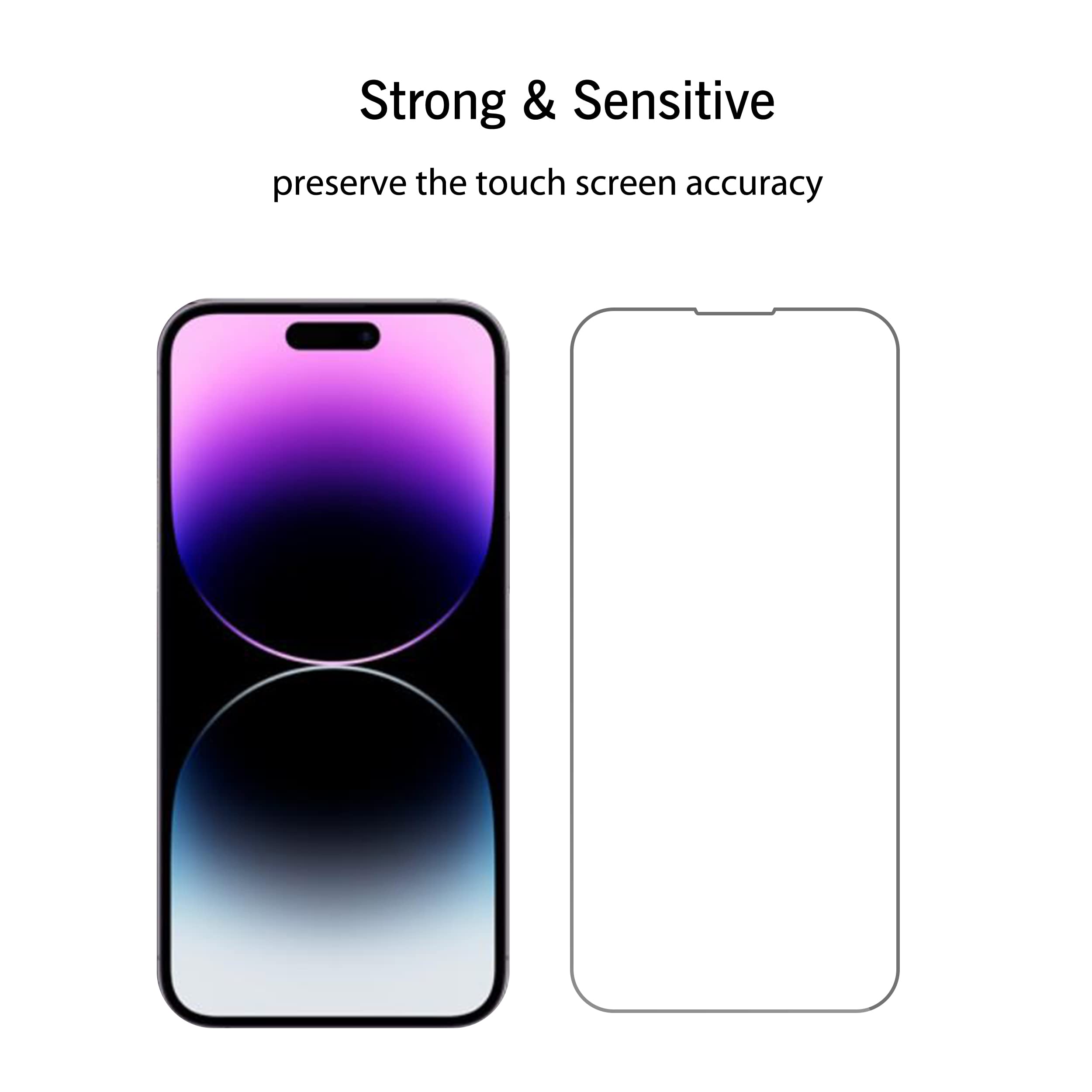 Ailun Glass Screen Protector for iPhone 14/14 Pro [6.1 Inch] Display 3 Pack Tempered Glass, Sensor Protection, Dynamic Island Compatible, Case Friendly
