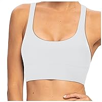 Women's Square Neck Sleeveless Double-Layer Tank Tops Basic Tight T Shirts Sports Bras for Women Yoga Camisole