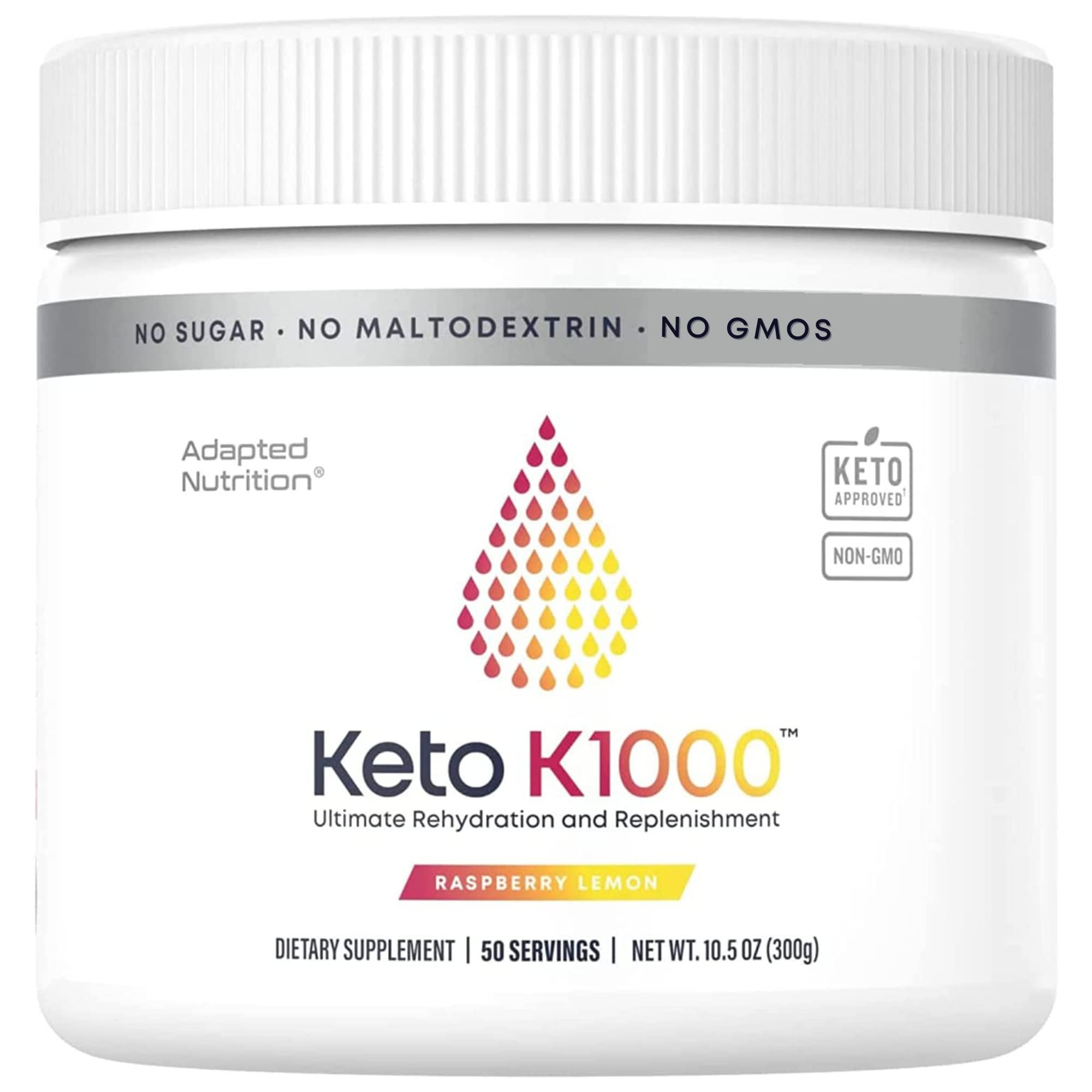 Hi-Lyte Keto K1000 Electrolyte Powder | Hydration Supplement Drink Mix | 50 Servings | Boost Energy & Beat Leg Cramps | No Maltodextrin or Sugar | Raspberry Lemon