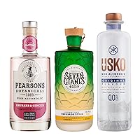 Pearsons Botanicals Rhubarb & Ginger Gin Alternative | Seven Giants Reposado Style Tequila Alternative | USKO Original Non Alcoholic Vodka | Premium Non Alcoholic Spirits by Spirits of Virtue