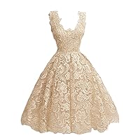 Women's Elegant Floral Lace Evening Gown Cap Sleeve Prom Party Dress US22W Champagne