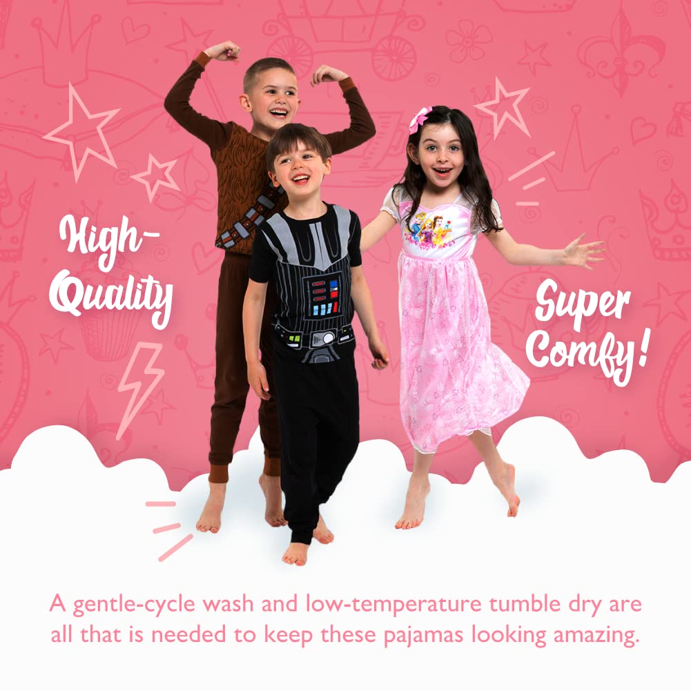 Disney Girls' Frozen | Princess | Minnie Mouse 6-Piece Snug-Fit Cotton Pajamas Set