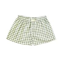 Women Y2k Pajamas Shorts Micro Button Boxers Elastic Waist Cute Pj Bottoms Summer Plaid Lounge Short