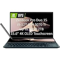 ASUS ZenBook Pro Duo 15, Intel 14-Core i9-12900H, GeForce RTX 3070 Ti, 15.6