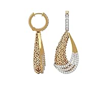VVS Certfied Luxury 18K White Gold/Yellow Gold/Rose Gold 0.62 Carat Natural Diamond Drop Earrings For Women With Butterfly Push-Back