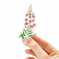 Alaska Fireweed Sticker for Water Bottles - Cute AK Nature Art Decals for Spring - Vintage Botanical Floral Sticker for Tumblers & Laptops
