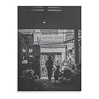 Vietnamese Wall Art Version, Black And White Photography, Hanoi, Ho Chi Minh, Travel Street View Decorative Painting Canvas Wall Posters And Art Picture Print Modern Family Bedroom Decor Gift 16x20inc