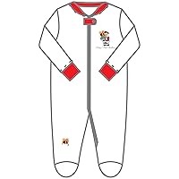 Unisex Baby's First Christmas Red Embroidered Zipped Footie