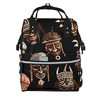 African Ritual Ethnic Tribal Print Diaper Bag Multifunction Laptop Backpack Travel Daypacks Large Nappy Bag