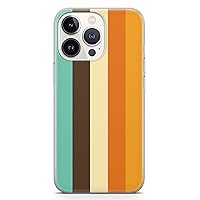 PadPadStore Retro Phone Case Compatible with iPhone 11 Clear Flexible Silicone Pastel Stripes Shockproof Cover