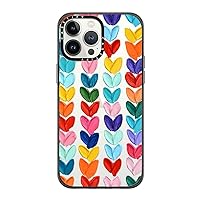 CASETiFY Compact iPhone 13 Pro Max Case [2X Military Grade Drop Tested / 4ft Drop Protection] - Clear Polka Daub Hearts - Clear Black