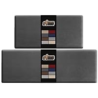 Gorilla Grip Set of 2 Anti Fatigue Cushioned Waterproof, Stain and Scratch Resistant Kitchen Floor Mats, Ergonomic Standing Office Desk Mat, Supportive Padded Memory Foam Rugs, 17x29 + 17x59 Charcoal