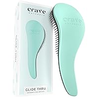 Crave Naturals BIGGIE Glide Thru Detangling Brush - Detangler Hairbrush & Comb for Curly, Natural, Straight, Wet or Dry Hair (MINT)
