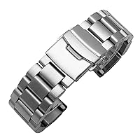 Solid Thickening 5.5mm large size Stainless Steel Watchbands Silver black 22mm 24mm 26mm Matte Metal WatchBand Strap Wrist Watch