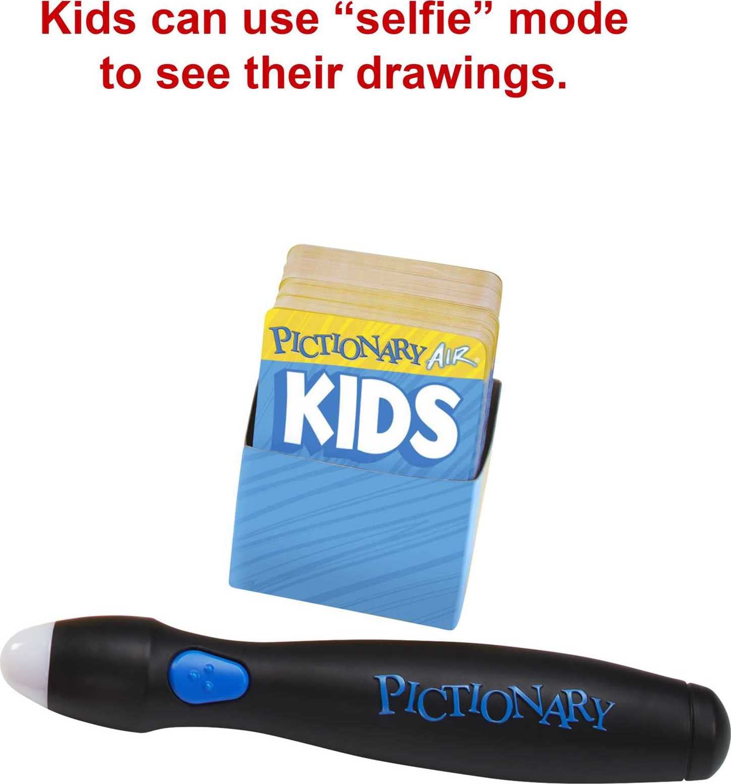 Mattel Games ​Pictionary Air Kids Vs. Grown-Ups Family Game for Game Night with Light Pen and Clue Cards, Connect to Smart Devices