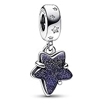 Pandora Celestial Galaxy Star Murano Dangle Charm - Compatible Moments Bracelets - Jewelry for Women - Gift for Women in Your Life - Made with Sterling Silver & Cubic Zirconia, No Gift Box