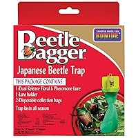 Beetle Bagger Japanese Beetle Trap Kit for Indoors and Outdoors, 2 Disposable Collection Bags Included