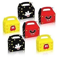 OULUN 12Pcs Mickey Party Gift Box for Mouse,3 Styles of Cute Mickey Theme Party Favor Candy Boxes,for Kids Cartoons Theme Birthday Party Gift Giving Party Favors Decorations Supplies