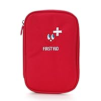 First Aid Kit Bag Empty Potable First Aid Supplies Package Mini Medications Organizer Oxford Medcial Survial Kit Rescue Case Travel Medicine Pills Drugs Container for Home Car Outdoor (Red)