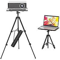 WALI Projector Tripod Stand, Portable Holder Mount for Universal Projector, Laptop, DJ Equipment with Adjustable Height 18 to 35 Inch, Perfect for Office, Home, Stage or Studio Use (PRS001), Black