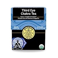Buddha Teas - Third Eye Chakra Tea - Organic Herbal Tea - For Insight & Intuition - With Eyebright, Spearmint, Star Anise & Sapphire Essence - 100% Kosher & Non-GMO - 18 Tea Bags (Pack of 1)