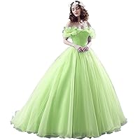 Off The Shoulder Long Crystals Prom Quinceanera Dresses Ball Gown Wedding