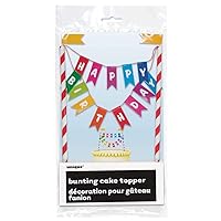 Multicolor Rainbow Birthday Bunting Paper Cake Topper - 3.5