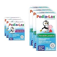 Pedia-Lax Laxative Liquid Glycerin Suppositories for Kids Ages 2-5, 6 CT, 3 Pack and Chewable Tablets for Kids Ages 2-11, Watermelon Flavor, 30 Count, 3 Pack Bundle