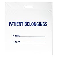 PBP02 Plastic Patient Belongings Bag with Punch Out Handle, 20