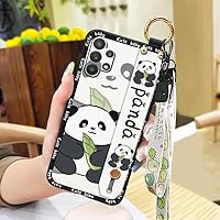 Lulumi-Phone Case for Samsung Galaxy A32 5G/Jump/SM-A326B/M32 5G India, Phone Holder Fashion Design Wrist Strap Cute Lanyard Silicone Kickstand Dirt-Resistant Cartoon Protective