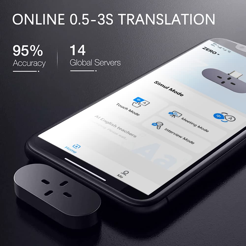 Timekettle Zero Language Translator Device – Supports 40 Languages & 93 Accents Mini Size Voice Translator & Voice Recorder for Traveling Learning Business for Android System Only