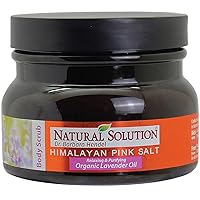 Natural Solution WBM Himalayan Salt Body Scrub with Organic Lavender Oil, Relaxing and Purifying Deep Cleansing – 12.3 oz, 10.6 Oz