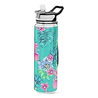 Tropical Pattern Floral Leak-Proof tritan Cup for Sport Sport Water Bottle Safe-Sip Straw Cup for Sport for Sports Daycare Camp