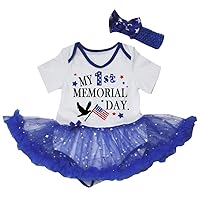 Petitebella My 1st Memorial Day USA Flag Baby Dress Nb-18m